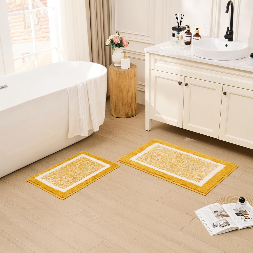 Harvest Gold Bath Mat 24"x16" Non Slip Washable Rug