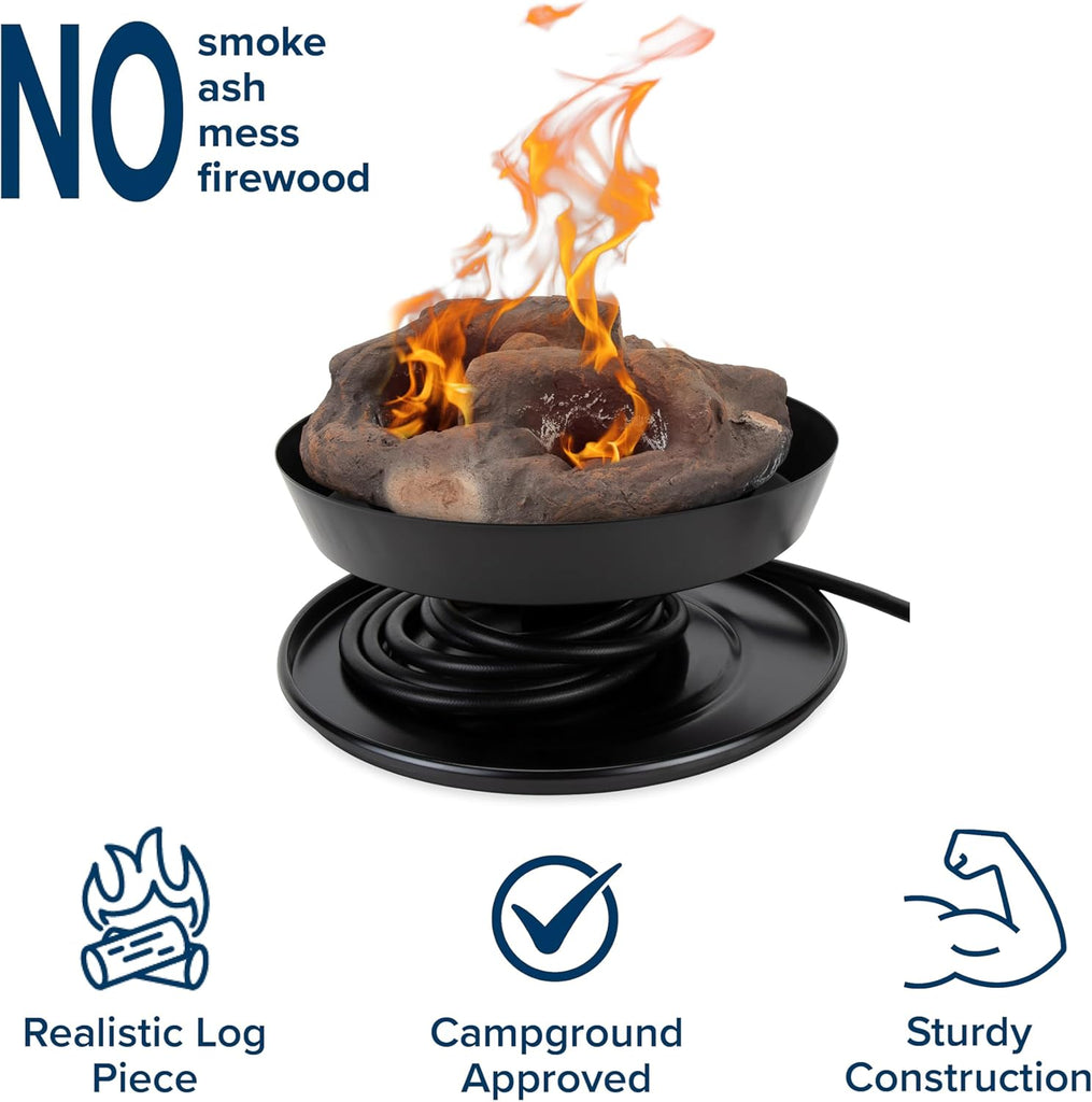 13.25 Inch Big Red Campfire Compact Outdoor Portable Tabletop Propane Heater Fire Pit Bowl for Camping, Tailgating