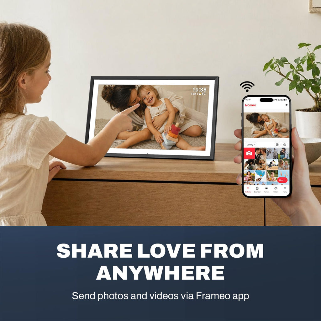 15.6" Digital Picture Frame, Touchscreen Large Display, 32GB