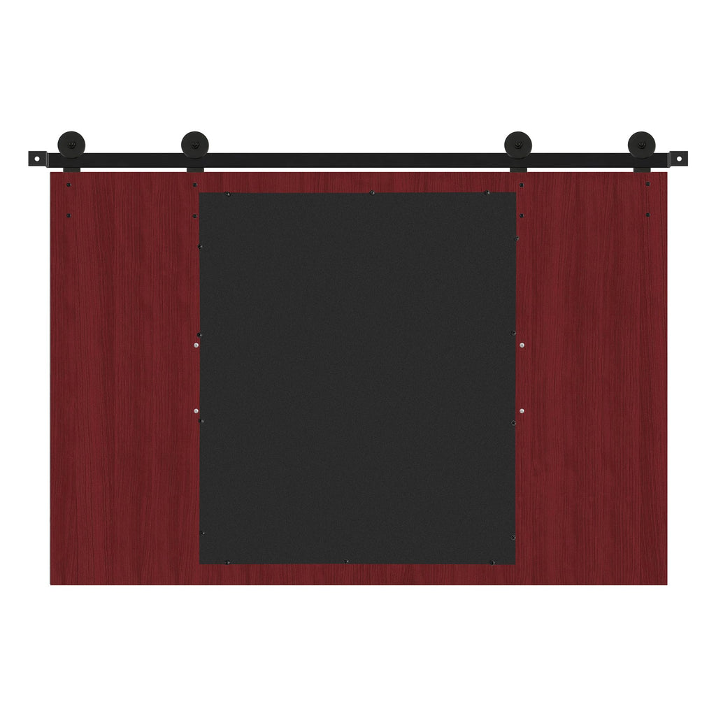 Farmhouse Barn Door Mirror - 37" x 26" Wall Mirror Rustic Espresso