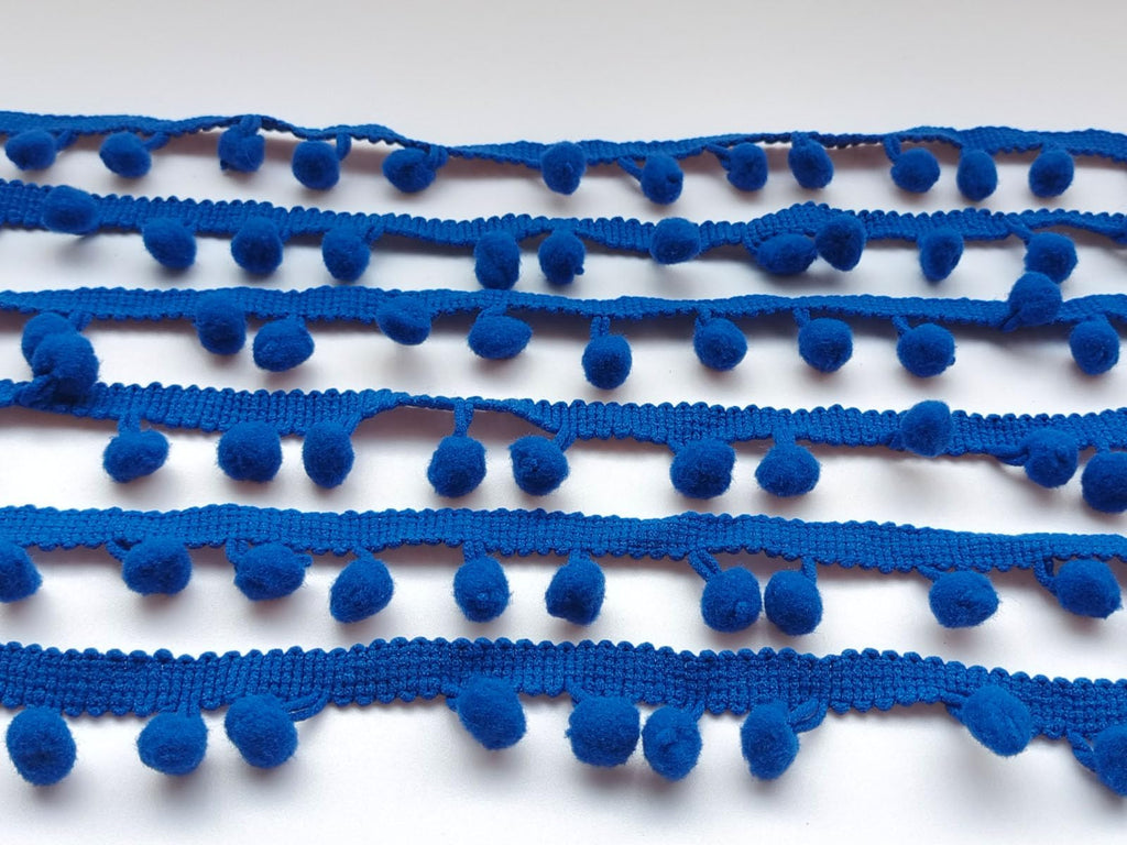 Pom Pom Trim 8 Yards 8mm Ball Fringe Trim for Sewing Accessory Decoration DIY Crafts (Royal Blue, 8mm 180812)