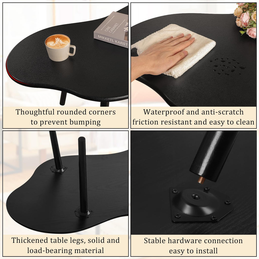 Small Coffee Tables Cloud Coffee Table for Small Spaces Mid-Century Modern Living Room Table Wooden Irregular Low