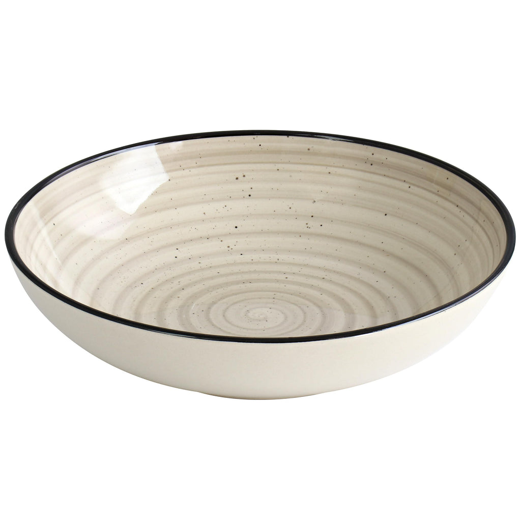Gia 24 Piece Stoneware Dinnerware Set (Cream)