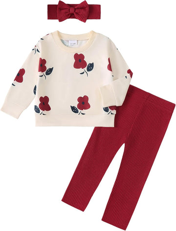 Toddler Baby Girl Clothes Fall Winter Sweatshirt Pants Outfit 6M