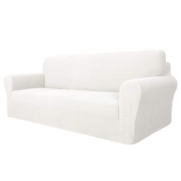 Super Stretch Couch Cover for 3 Cushion Couch, 1-Piece Universal Sofa Covers Living Room Jacquard Spandex Furniture