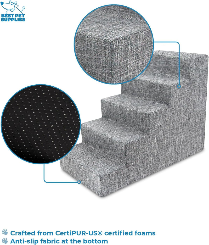 Pet Supplies Dog Stairs & Steps - Foam Steps for Small Dogs & Cats, Non-Slip Indoor Balanced Pet Step Support, Dog
