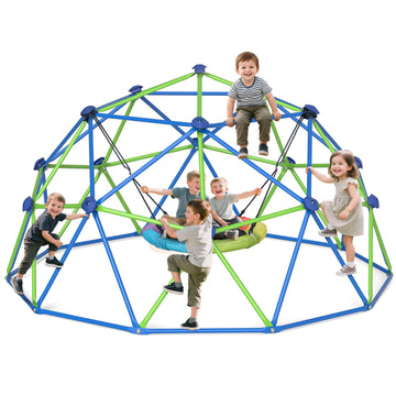 Climbing Dome with Saucer Swing, 10FT Jungle Gym, 800 lb Capacity