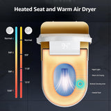 Smart Toilet,One Piece Bidet Toilet for Bathrooms,Modern Elongated Toilet with Warm Water,Dual Auto Flush,Foot Sensor