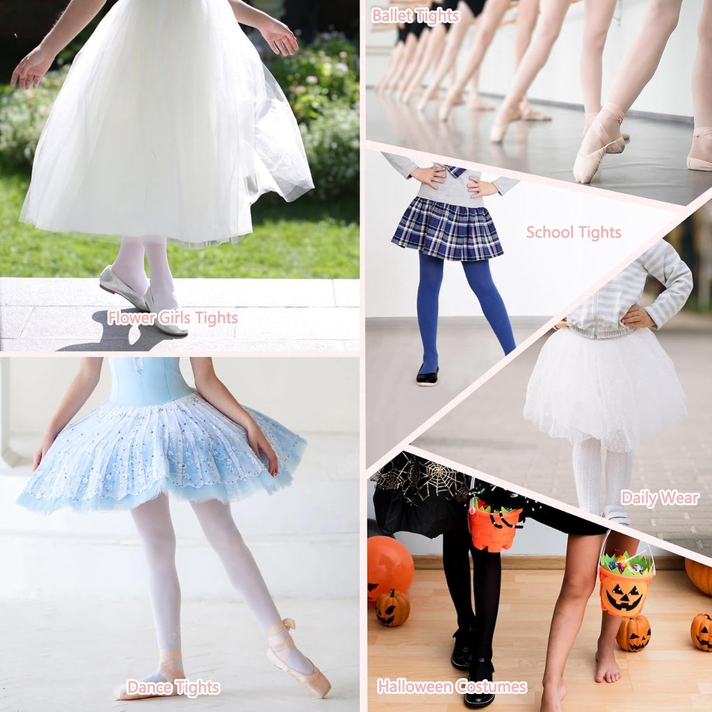 6 Pairs Toddler Ballet Tights for Girls Soft Velvet Dance Tights