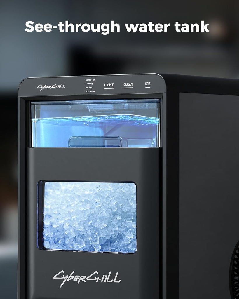 Nugget Ice Maker Countertop 44lbs Per Day Pebble Sonic Ice Makers Machine Chewable Pellet Ice with Self-Cleaning
