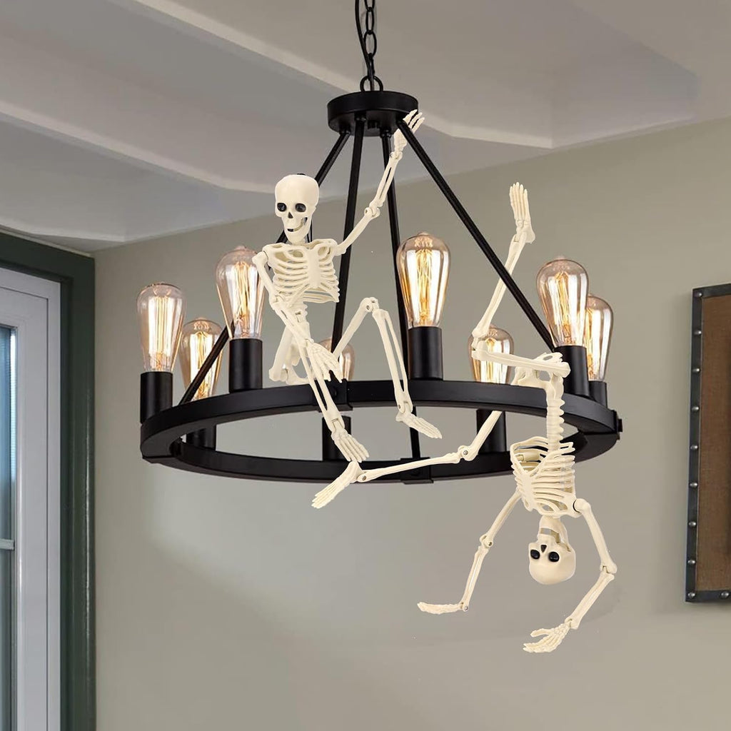 16" Halloween Skeleton Decorations with Posable Joints - Set of 5
