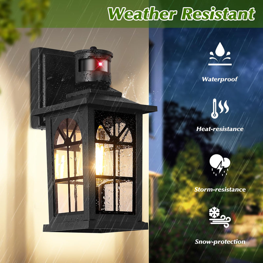 2-Pack Motion Sensor Outdoor Wall Lights, Modern Porch Lights