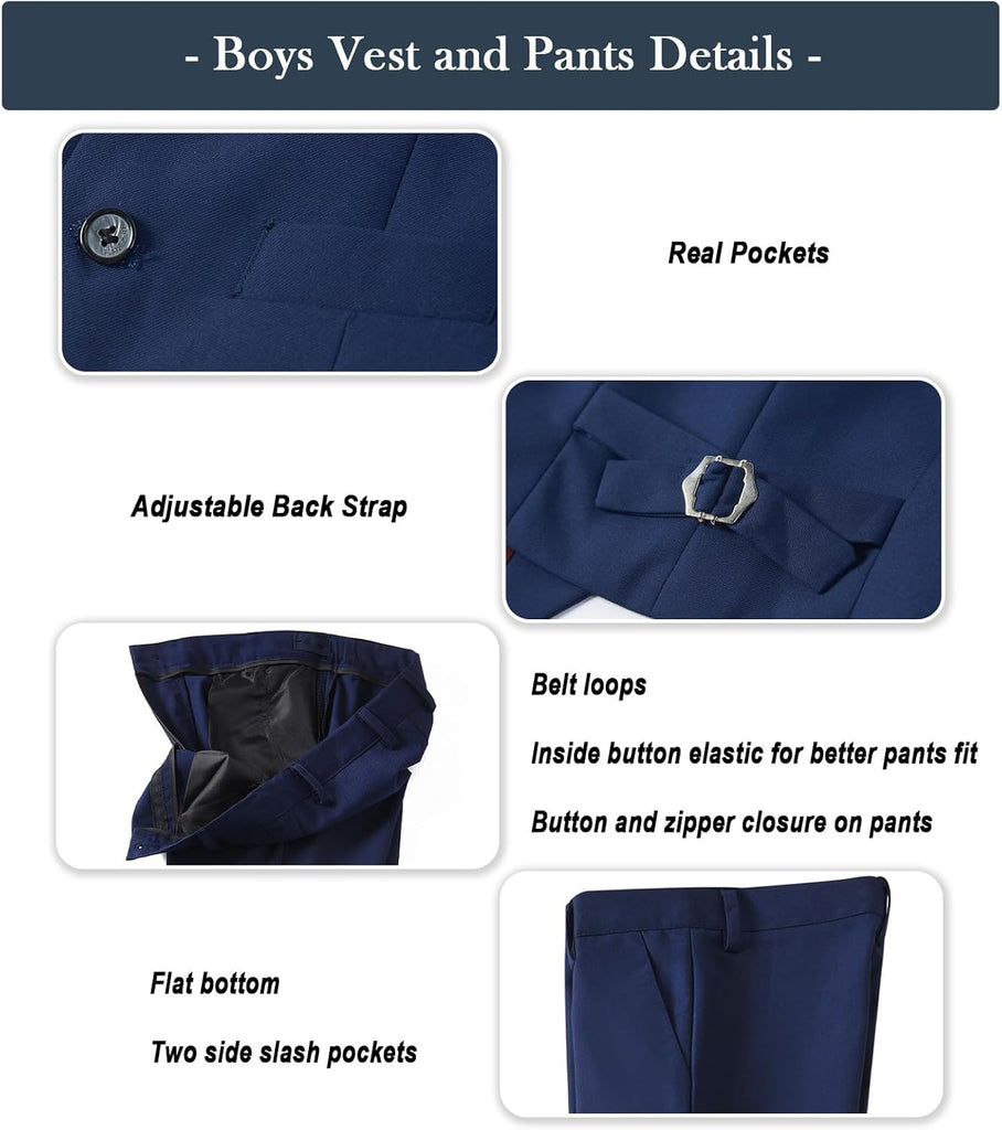 Boys Suits Formal Slim Fit Wedding Ring Bearer Outfit Dress Tuxedo Suit Set