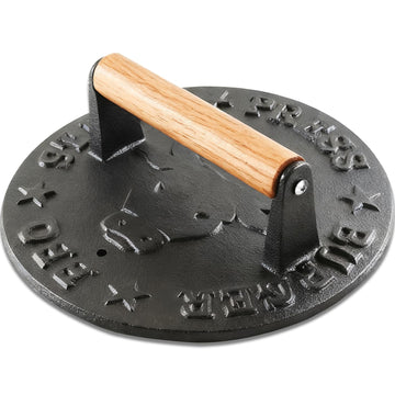 Cast Iron Smash Burger Press - 4.1 lb Heavy Duty Bacon Press & Grill Weight for Smashburgers, Flat Iron Steak &