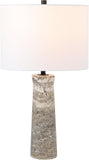 Alana Grey Travertine 25-inch Table Lamp, Desk, Nightstand (LED Bulb Included)