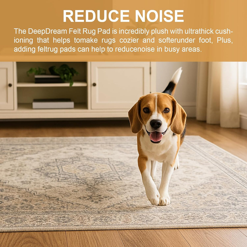 1/4" Thick Felt and Natural Rubber Backing Rug Pad - Non Slip Carpet Gripper for 9 x 12 Ft Area Rugs - Protective - Set of 108