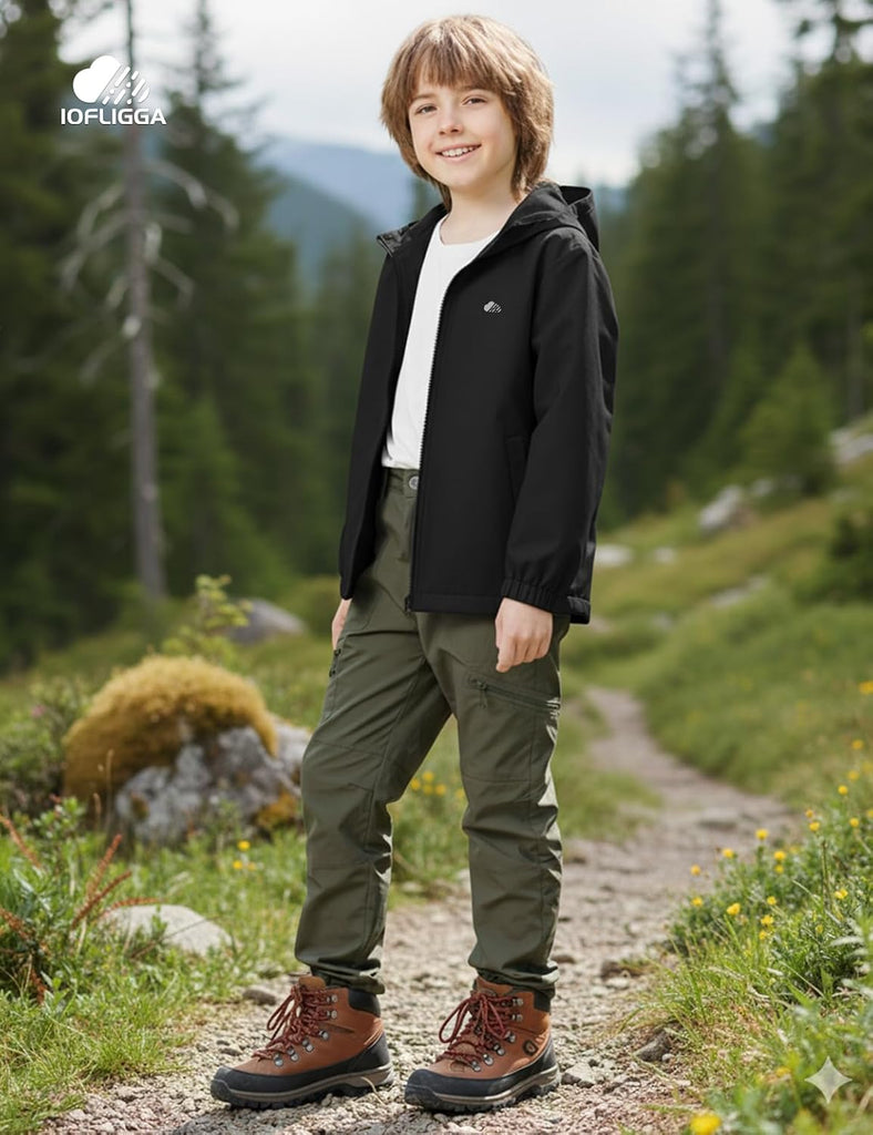 Kids Rain Jacket Lightweight Waterproof Rain Coats Outerwear with Hood for Boys Girls