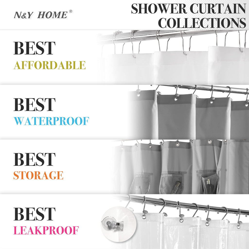 Extra Long Waffle Shower Curtain with Snap-in Liner White, 71x84