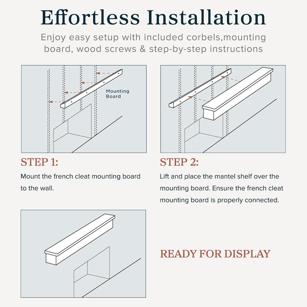 60" Shelf with Corbels - Rustic Floating Mantel Shelf for Over Fireplace - Cinnamon - Wood Shelf for