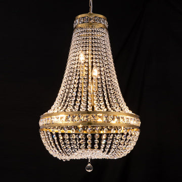 Crystal Chandelier Light, 8 Lights French Empire Chandeliers Lighting Ceiling Fixture Hanging Pendant for Dining Living Room Foyer Kitchen Bedroom Entryway, 20''W (Brass, 20)