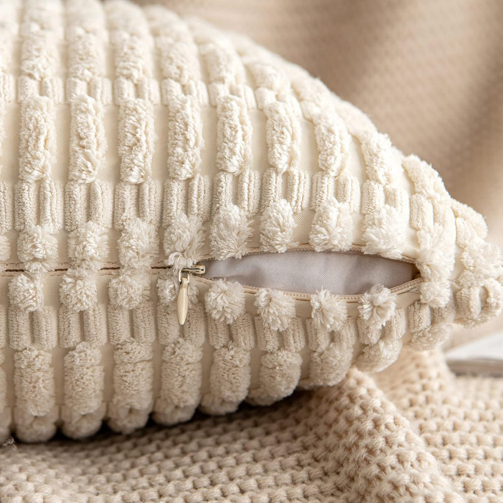 Pack of 1 Cream White Long Body Lumbar Decorative Throw Pillow Cover 14x36 Inch