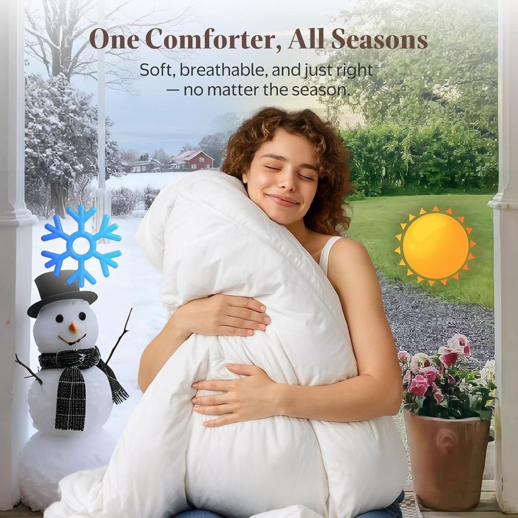 Goose Feather Down Fiber Comforter Oversized King