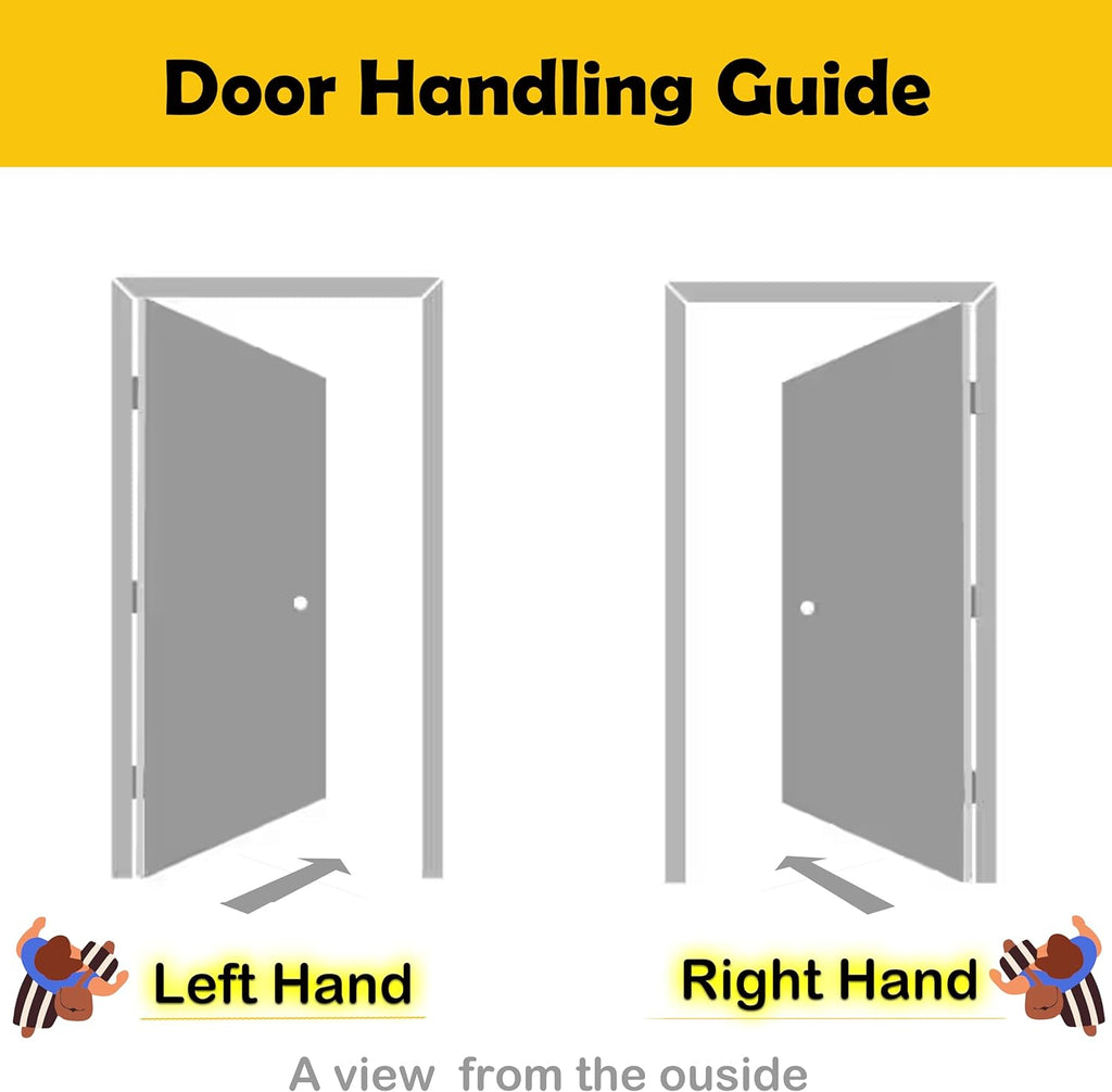Prehung Door, 6-Panel Hollow Core Door Slab with Door Jamb Hardware Kit & Black Door Lever, 24" x 80" Interior Door