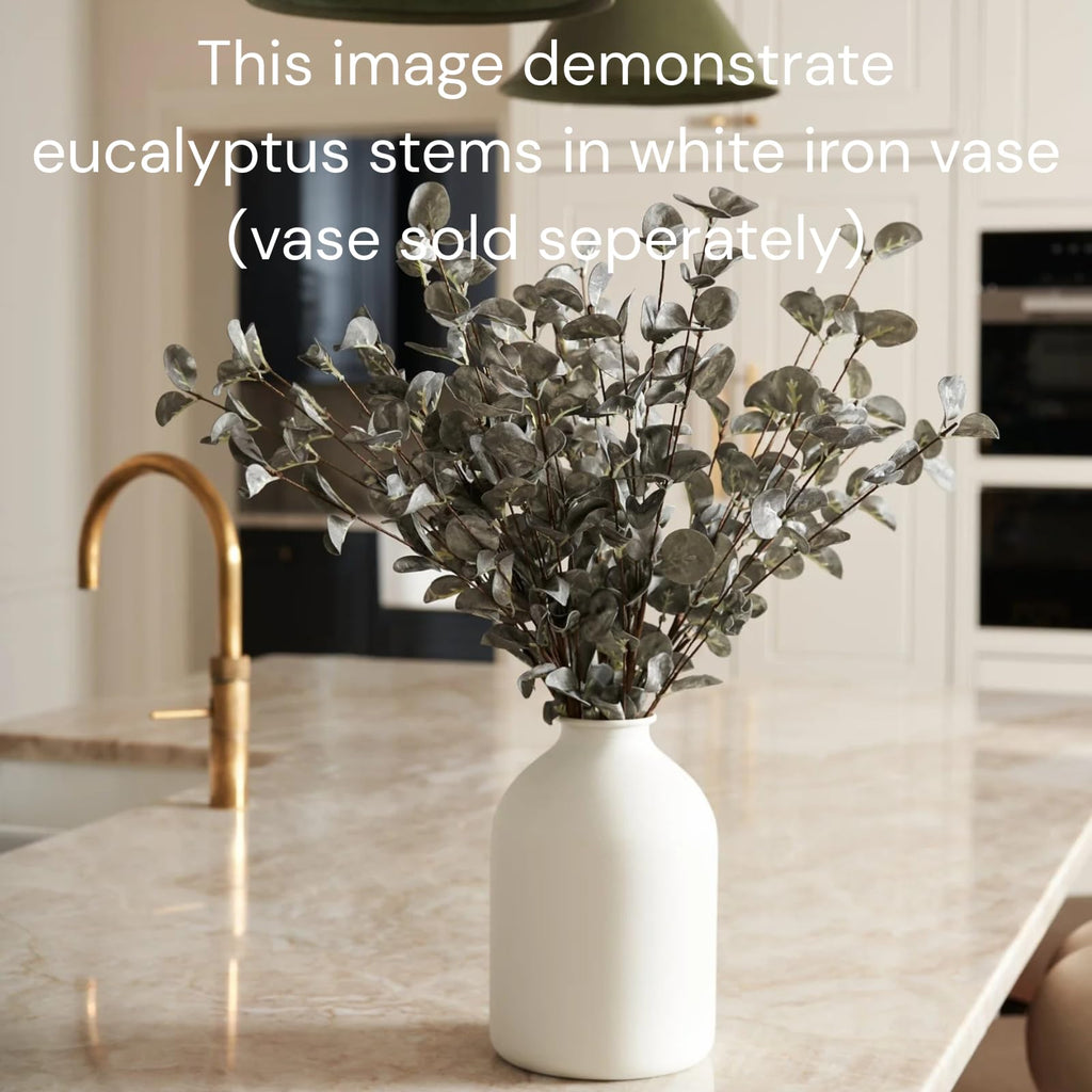 6 Branches Artificial Long Eucalpytus Stems For Tall Vase, Real Look