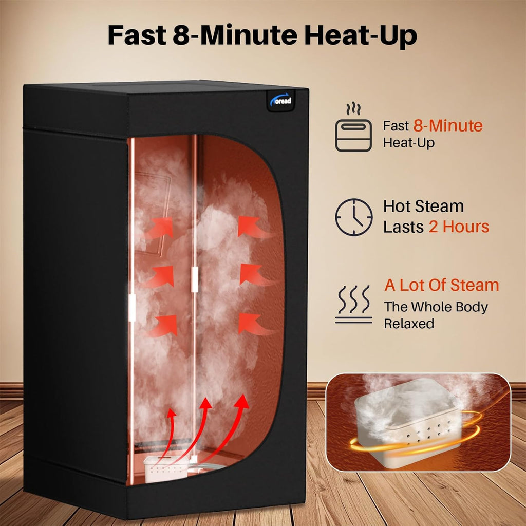 2024 Portable Steam Sauna for Home, Personal Full Body Sauna Tent with 2.6L 1000W Steamer