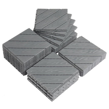 Interlocking Deck Tiles, Anti-Slip Plastic Tiles for All Weather, Outdoor/Indoor Flooring for Patio, Porch, Poolside