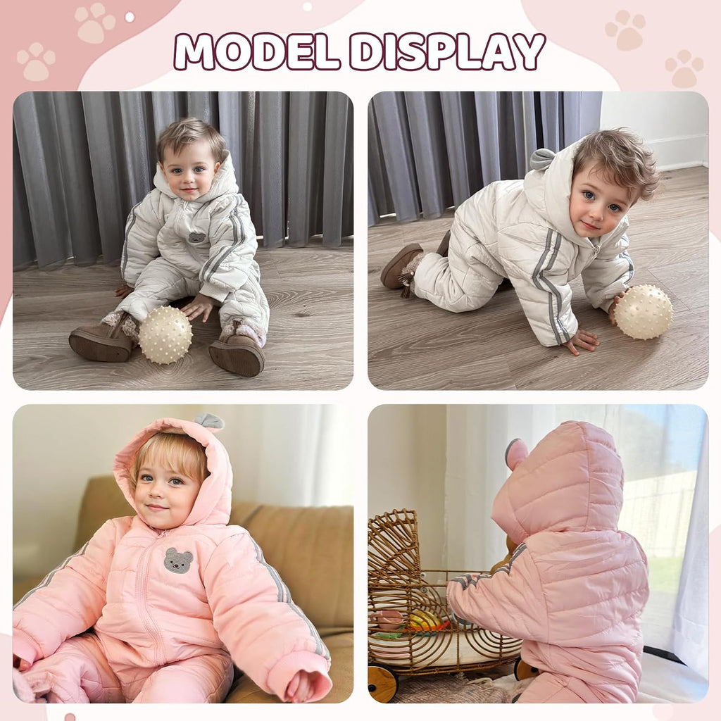 Infant Snowsuit Hooded Baby Winter Clothes Winter Coat Baby Bear Outfit