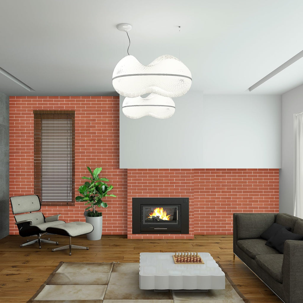 100 Pcs Faux Thin Brick Wall Tiles Veneers, Inorganic Modified Clay, 14 Sq.ft, Realistic Brick Texture and