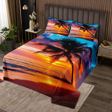 Beach Sunset Quilts, 2 Piece Luxury Bedspreads