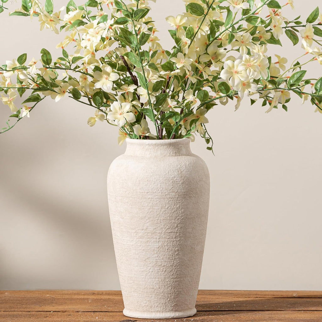 Ceramic Flower Vase, Large Flower Vase Tall Rustic Farmhouse Decorative Vase Floral Pottery Vases