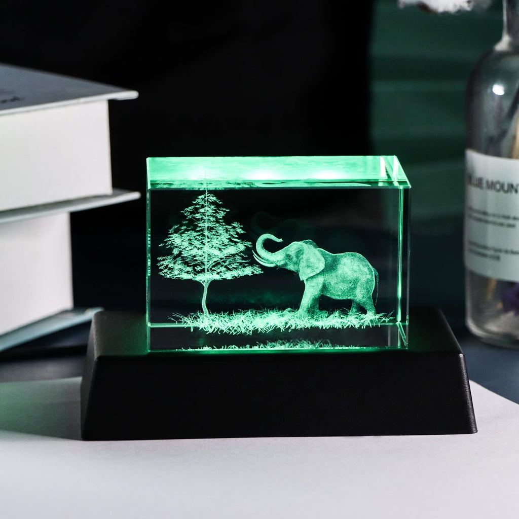 3D Crystal Elephant Decor Stuff Figurines Statue Gift for Elephant Lovers, Mother Day Birthday Gifts for Mom Mother