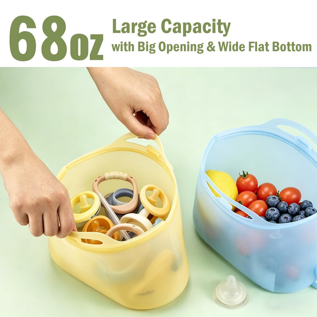 Microwave Steam Sterilizer Bags for Baby Bottles, Potable Bottle Sterilizer Bag, Clear Yellow