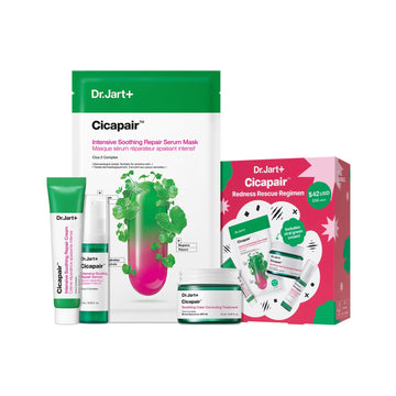 Cicapair Redness Rescue Regimen Korean Skin Care Set with Centella Asiatica | 4 Piece Travel Size Value Gift Set
