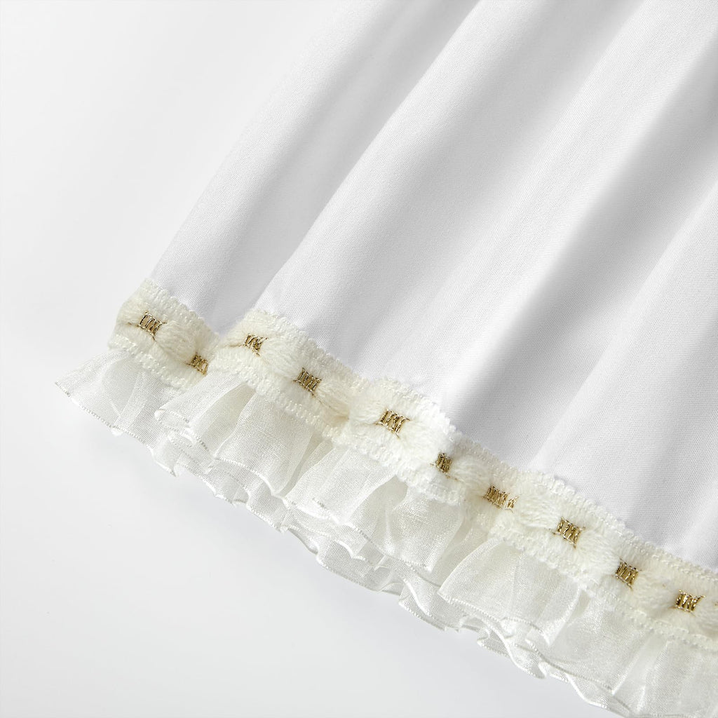 Lace Trim Bed Skirt 15 Inch Drop Split Corners Dust Ruffle