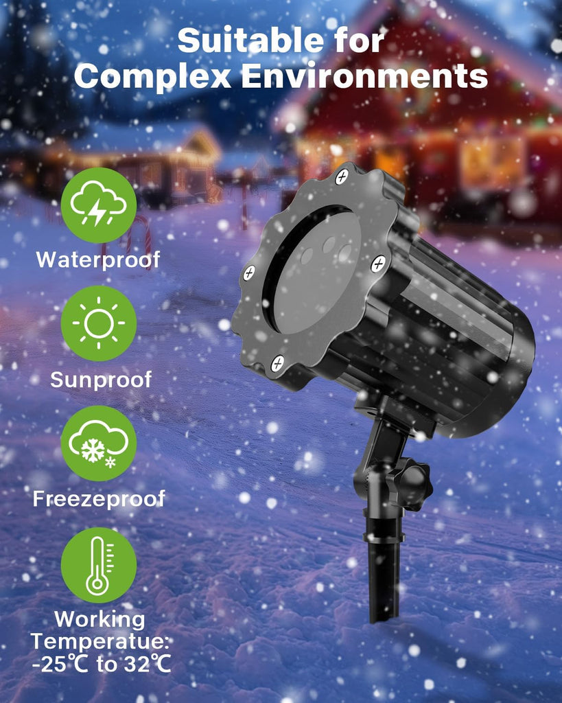 Laser Christmas Projector Lights Outdoor, Waterproof Christmas Decorations Moving Stars Light Show, Remote Control