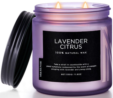 Lavender Citrus Scented Candles, 11.6oz Natural Soy Wax