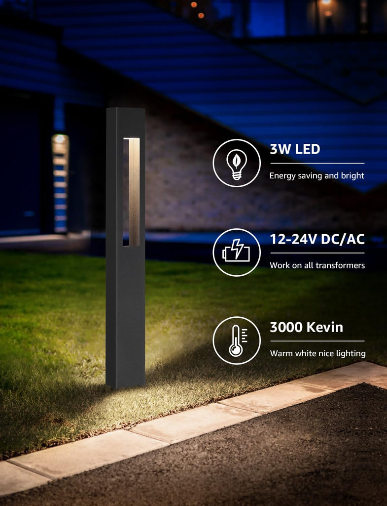 LED Low Voltage Landscape Lights 3W Pathway Lights Low Voltage 12-24V Landscape Path Lights 3000K CRI 90+ Aluminum