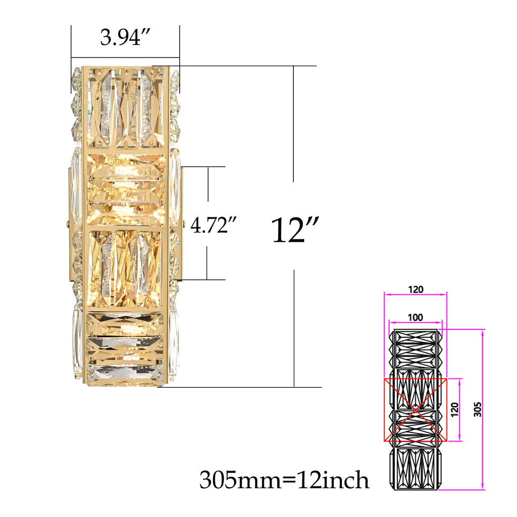 Crystal Wall Sconce Gold Sconces Wall Lighting
