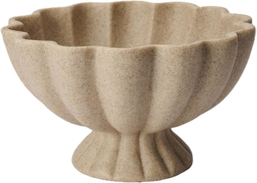 Pedestal Decorative Bowl Home Decor - 7.9" Morden Resin Decorative Fruit Bowl Counter, Chic Ruffle Bowl Centerpiece