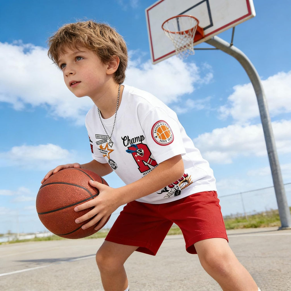 Boys Summer Clothes Short Sleeve Top and Shorts Piece Kids Outfits Boys Sets
