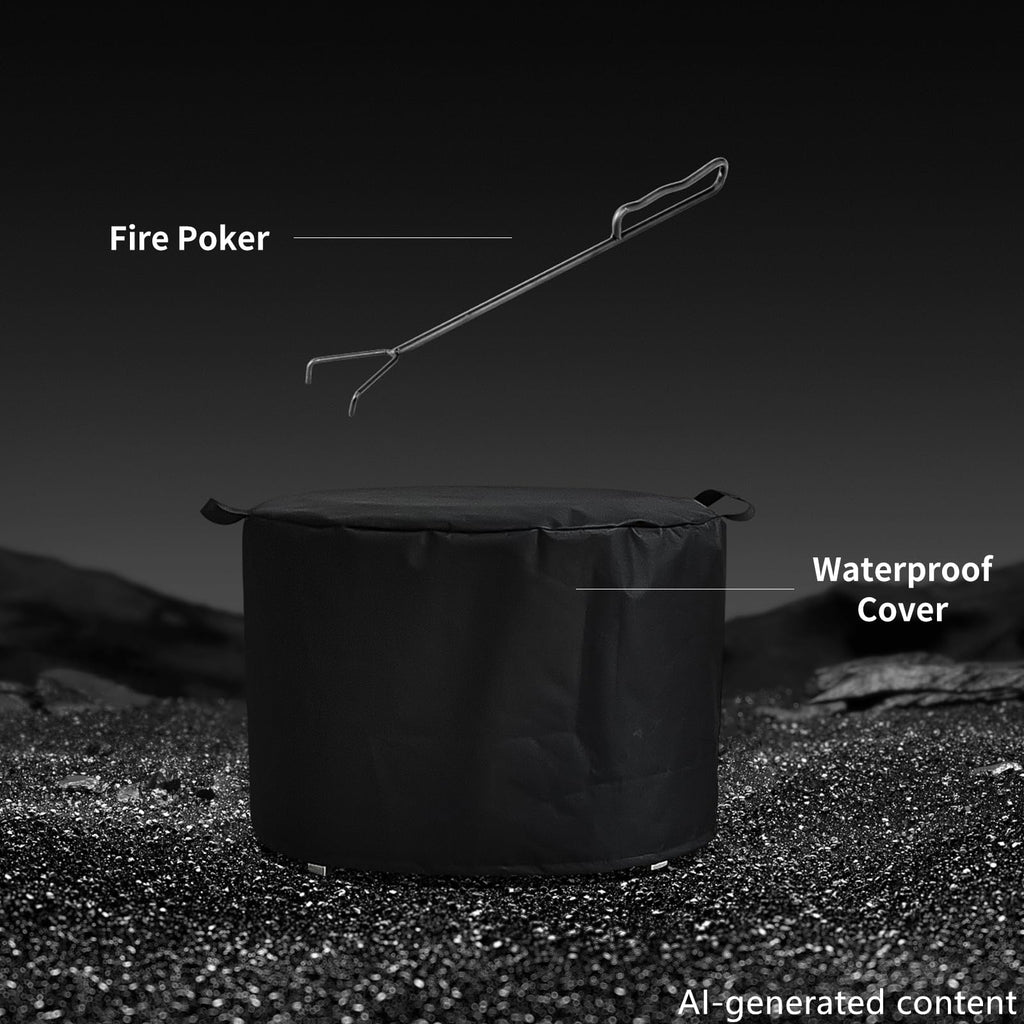 22 inch Stainless Steel Smokeless Fire Pit with Waterproof Cover