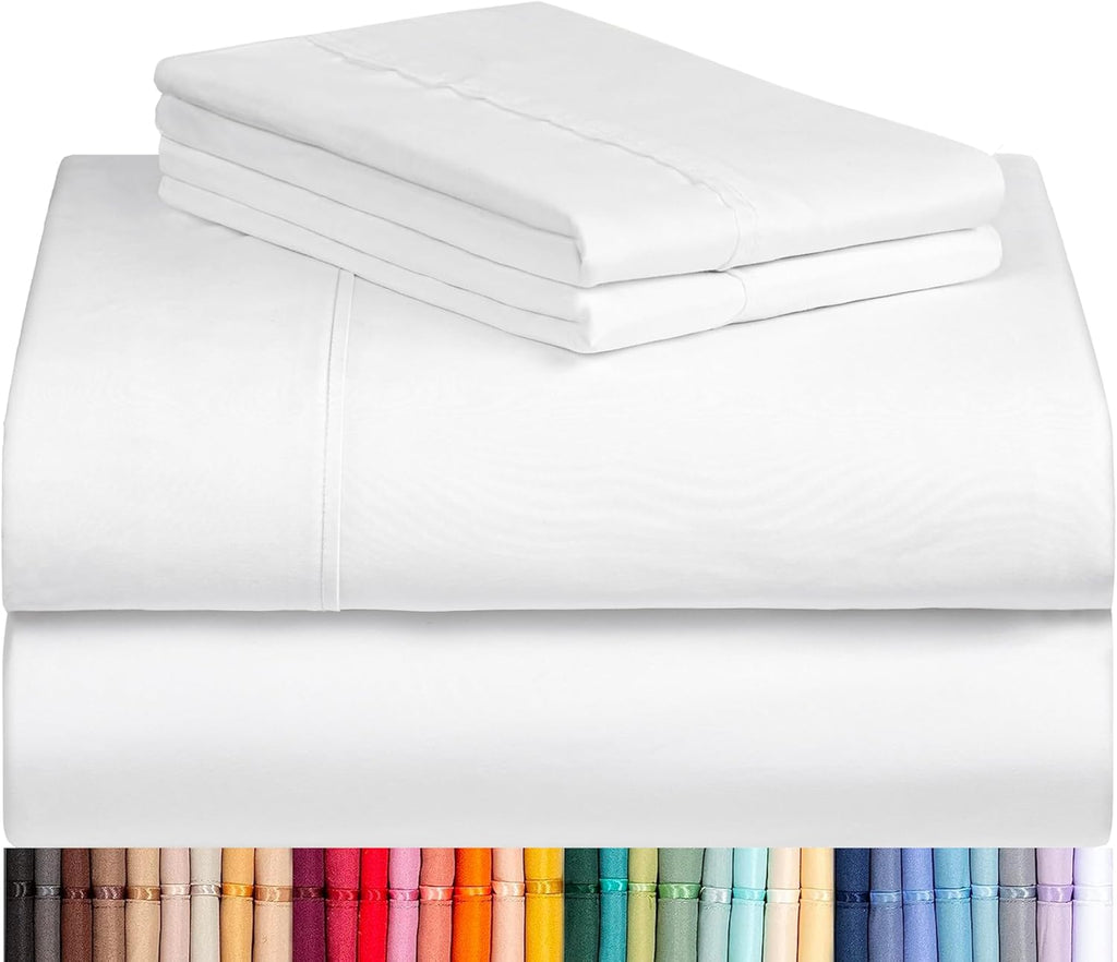 Queen Sheet Set, Bed Sheets Queen 4PC, Deep Pocket Cooling Bed Sheets, Soft Hotel Luxury Bedding for Mattress Wrinkle