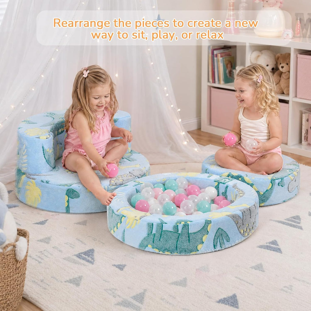 Glow in the Dark Dinosaur Kids Chair, in-1 Toddler Seat, Blue
