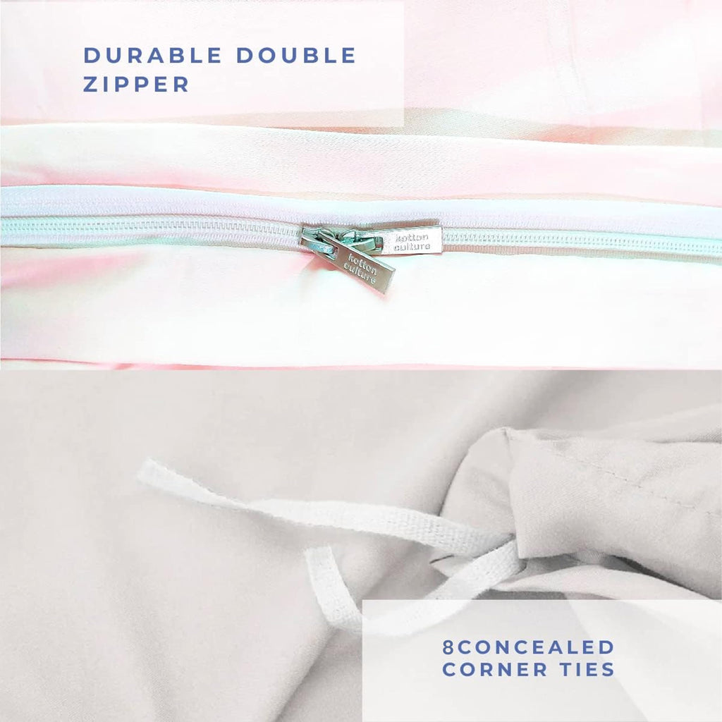 3 Pc Diamond Ruffle Duvet Cover Set Queen Size-100% Egyptian Cotton 600 Thread Count - Durable Decorative Bedding