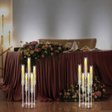 4 Sets 5 Arm Acrylic Candelabra Holderar Candle Centerpieces with LED Candles and Shade for Proposal Ceremony