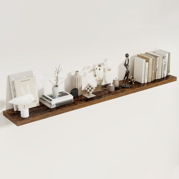 72 Inch Floating Shelves, 8 Inch Deep Floating Shelf, Large Shelves with Invisible Bracket for Books|Storage, Rustic